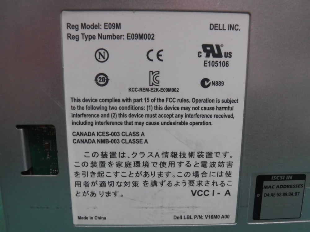 Dell EqualLogic E09M Control Module Type 14 E09M002