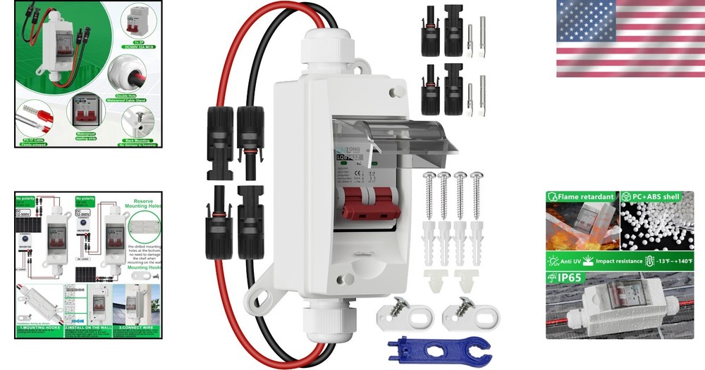 Versatile 32A Disconnect Switch with Waterproof Design - Ideal for Solar Systems