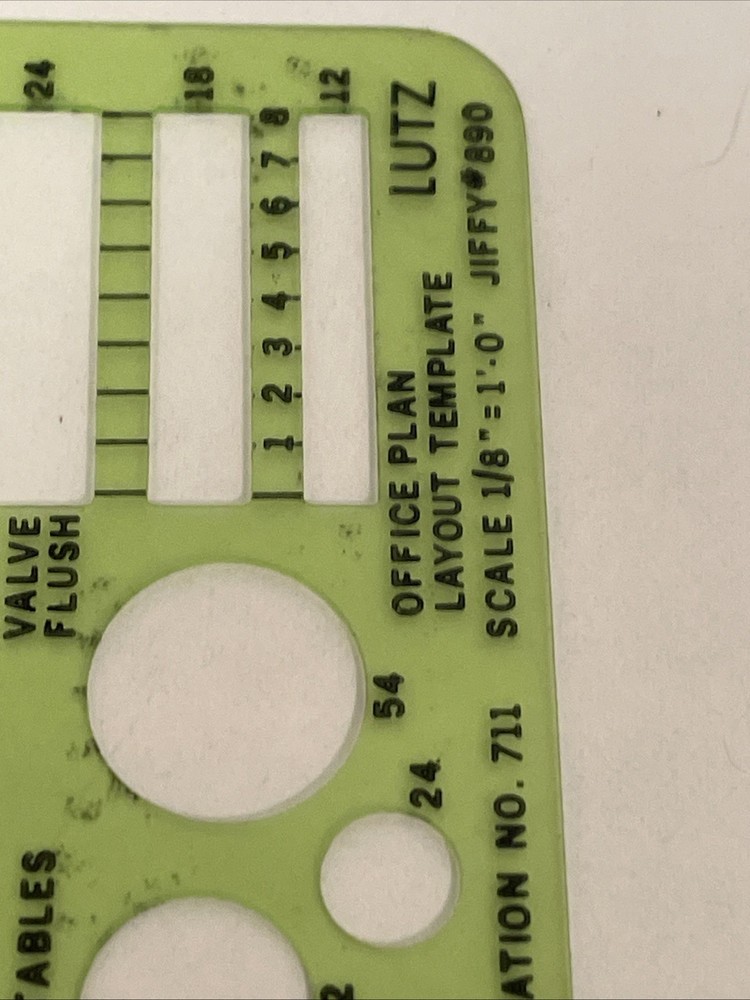 Vintage Jiffy #890 Office Plan Layout Template Draft Tool