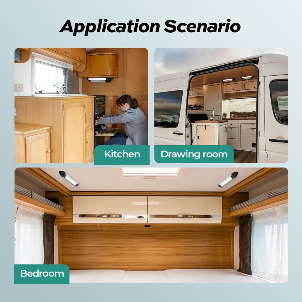 8-Inch RV Porch Light 8W LED Exterior Utility Awning Light 1100LM for Campers