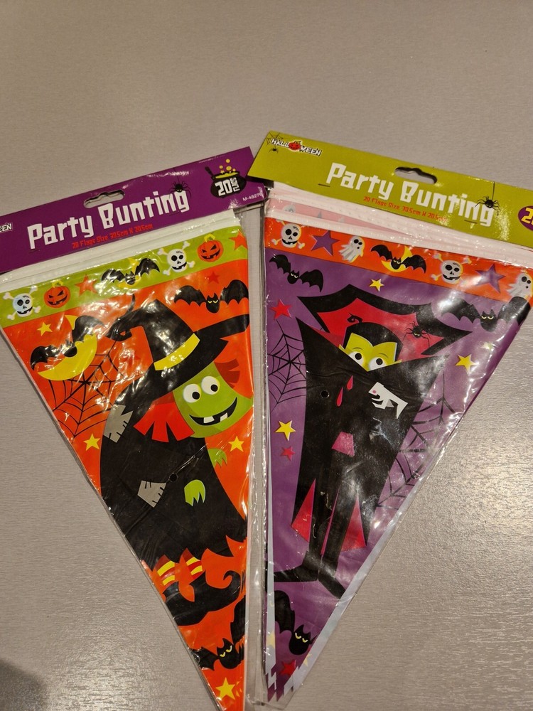 Halloween Bunting Banners Witch Vampire 20 Flags