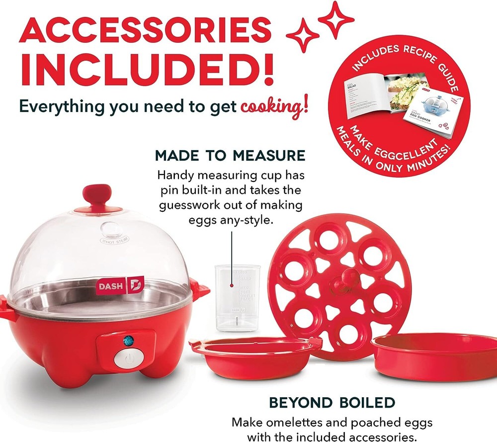 Rapid Egg Cooker: 6 Egg Capacity Electric Egg Cooker for Hard Boiled Eggs, Poach