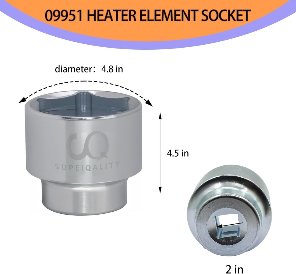 2025 Upgraded 09951 Water Heater Element Socket Suitability 1/2-Inch for RV E...