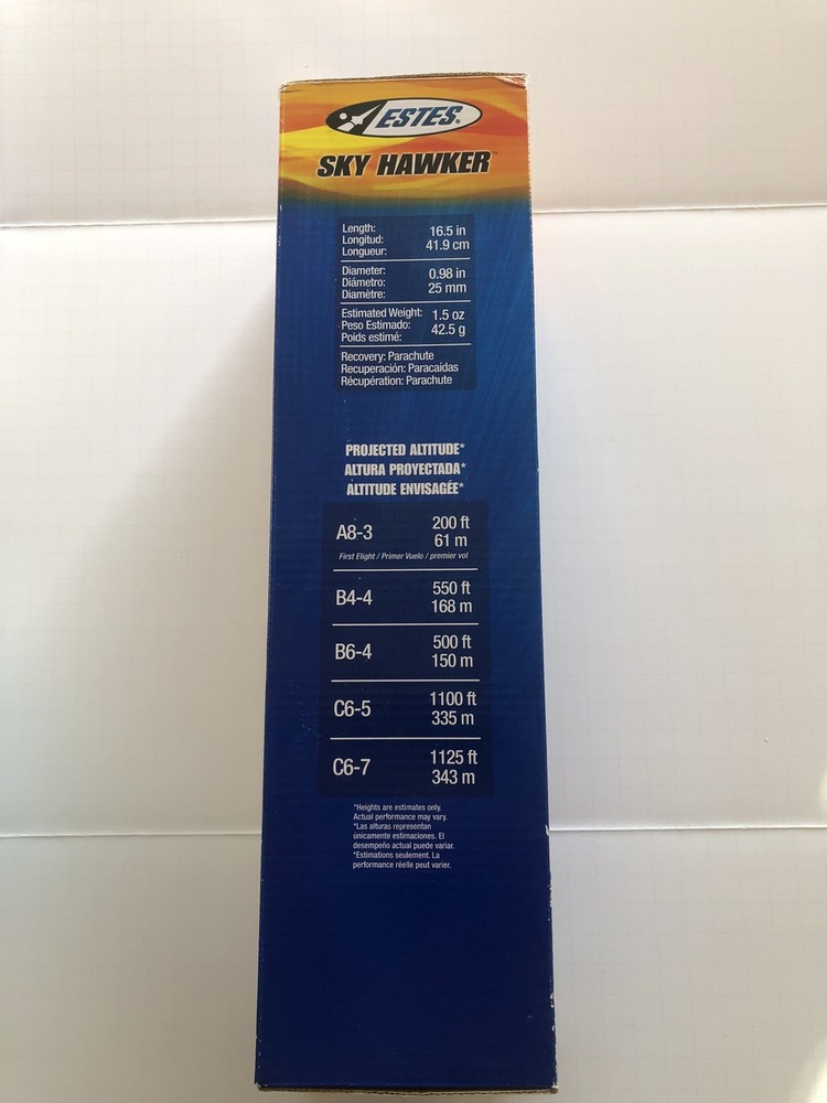 Estes Sky Hawker Model Rocket Kit (1894) New