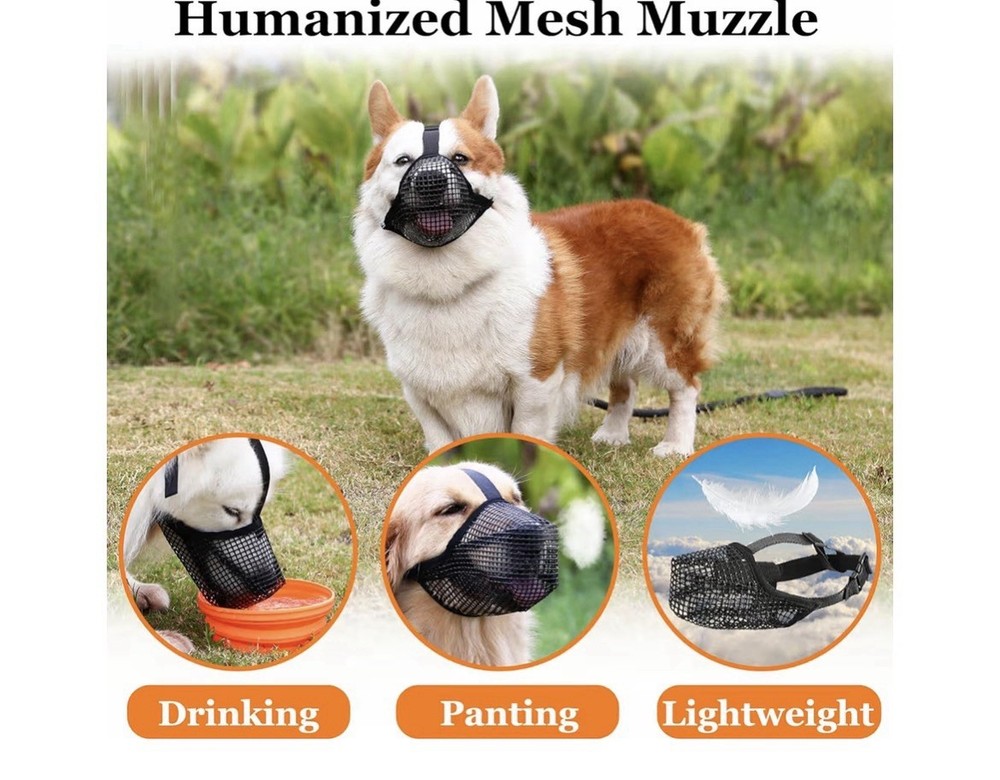 Crazy Felix Dog Muzzle, Soft Mesh Muzzle Large
