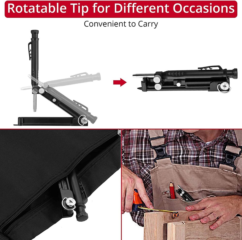 Multi-Function Scribing Tool Construction Pencil Aluminum Alloy Scribe Marking