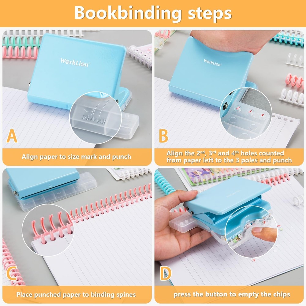 Binding Machine for Planner: Small Bookbinding Machine with Multicolor Loose ...