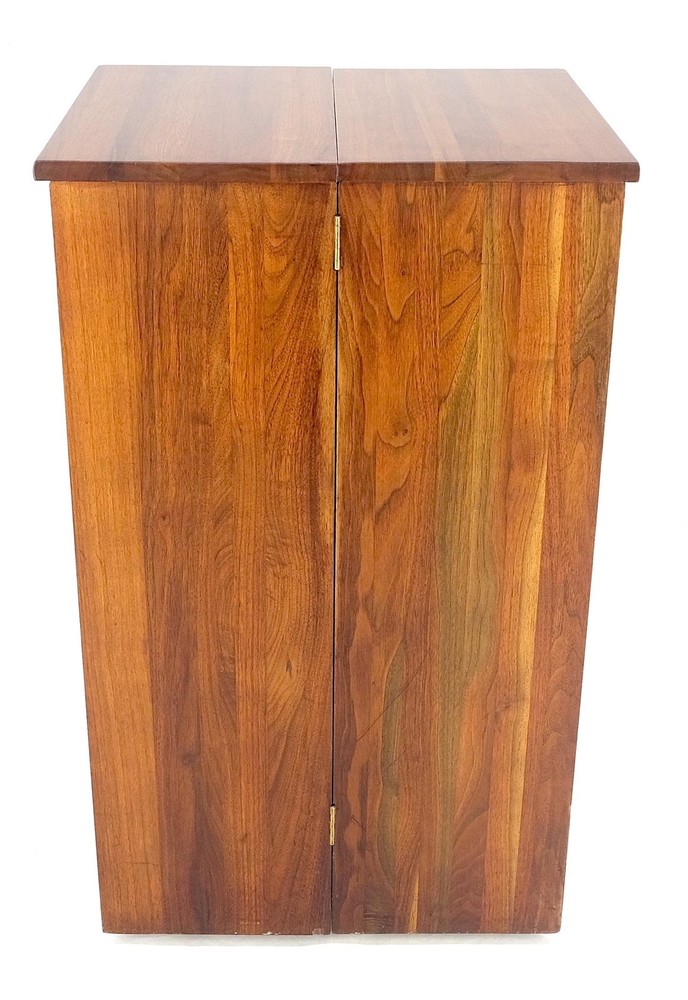 Solid Cherry & Brass Wooton Style Folding Box Shape Bar Liquor Cabinet Wheels