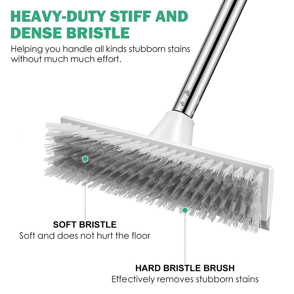 Floor Scrub Brush Long Handle Scraper Stiff Bristle Bathroom Tile / Cepillo Piso