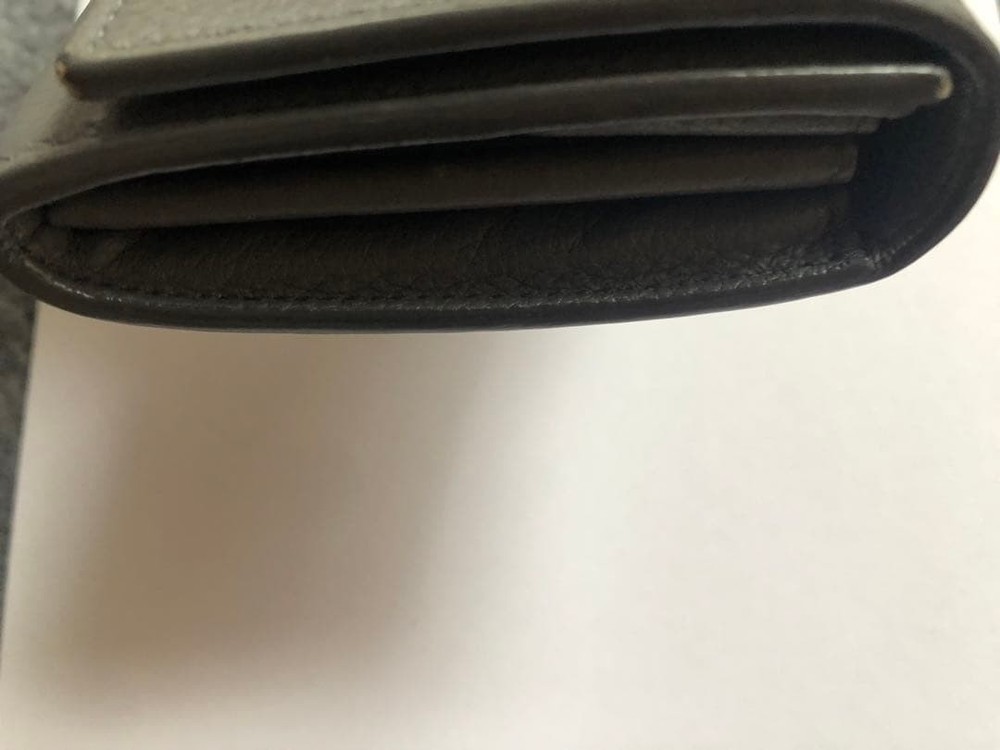 CELINE Gray Long Wallet Leather