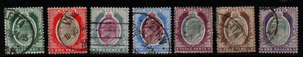 MALTA SG38/44 1903-4 DEFINITIVE SET USED