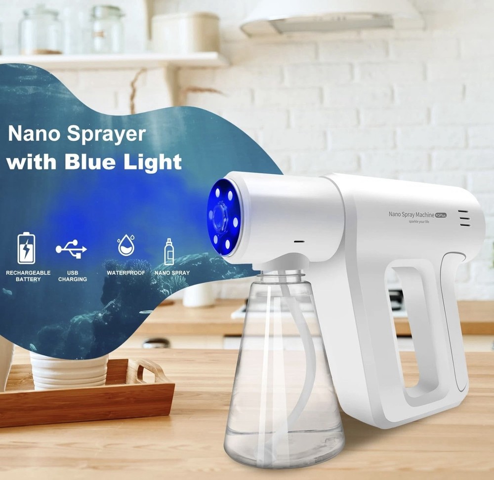 Atomizer Sprayer，Rechargeable ULV Nano Sprayer with Blue Light,Electrostatic ...