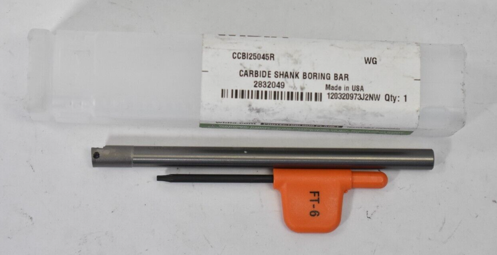 Widia Indexable Carbide Shank Boring Bar 4" 90° Diamond Insert CCBI25045R