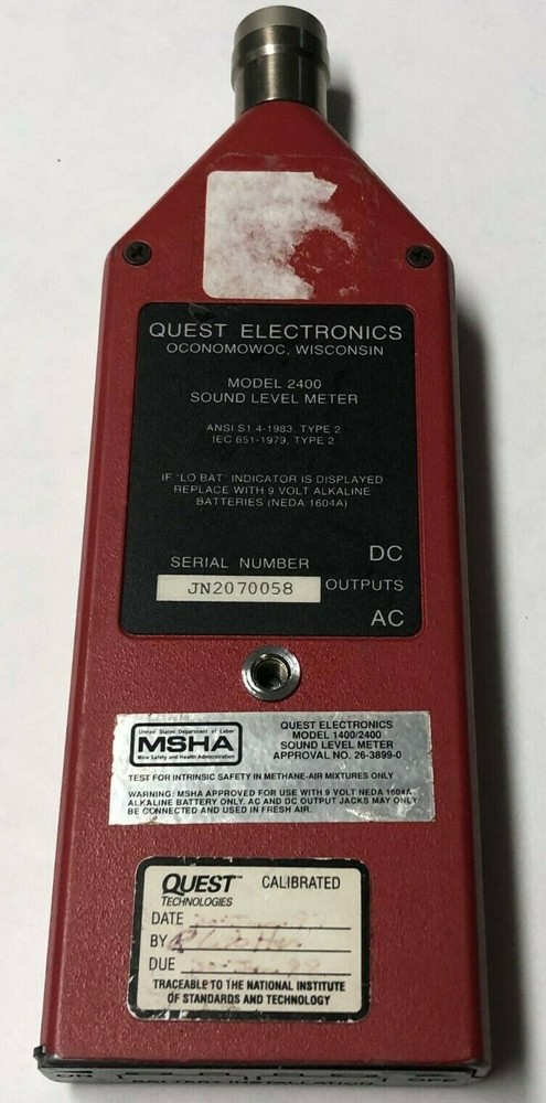 Quest Digital Technologies Sound Level Meter Model 2400 & Microphone Mic