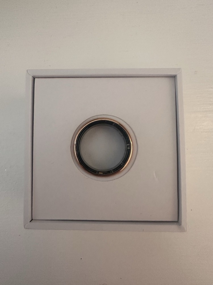 HERZ P1 Smart Ring Activity Tracker Gold Black with Charging Case USB Cable