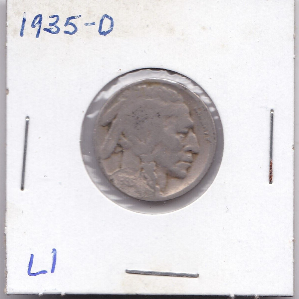 1935-D Buffalo Nickel Acid Dated L1