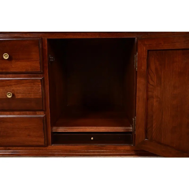 Ethan Allen Georgian Solid Cherry Wood Low Credenza or Sideboard