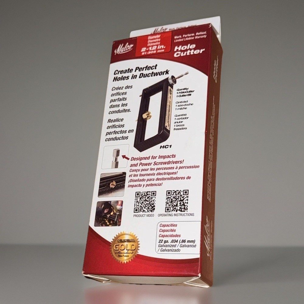 Malco HC1 2-12in Ductwork Hole Cutter