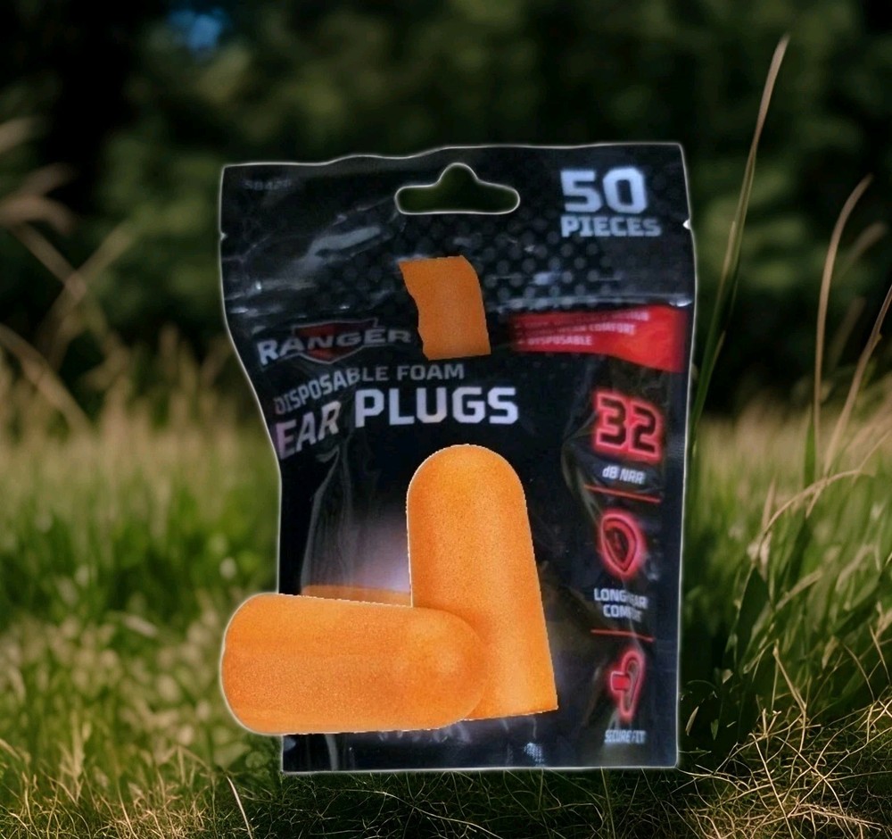 RANGER Disposable Foam Earplugs, 50-Pack