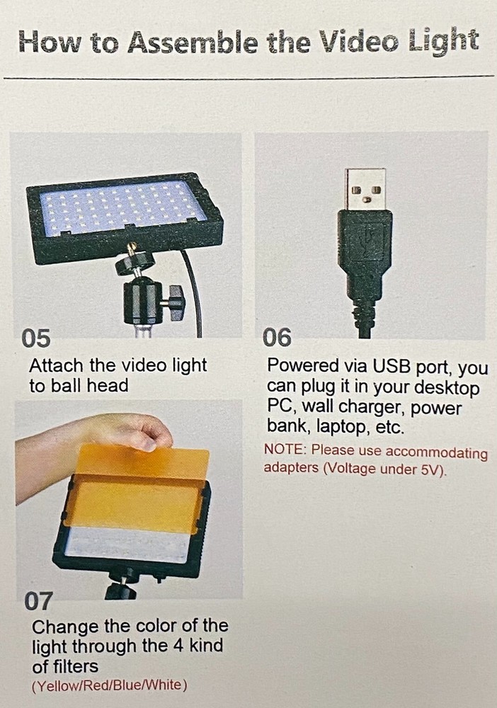 LED Video Light Kit, 2 Pcs Dimmable Continuous Portable Photography