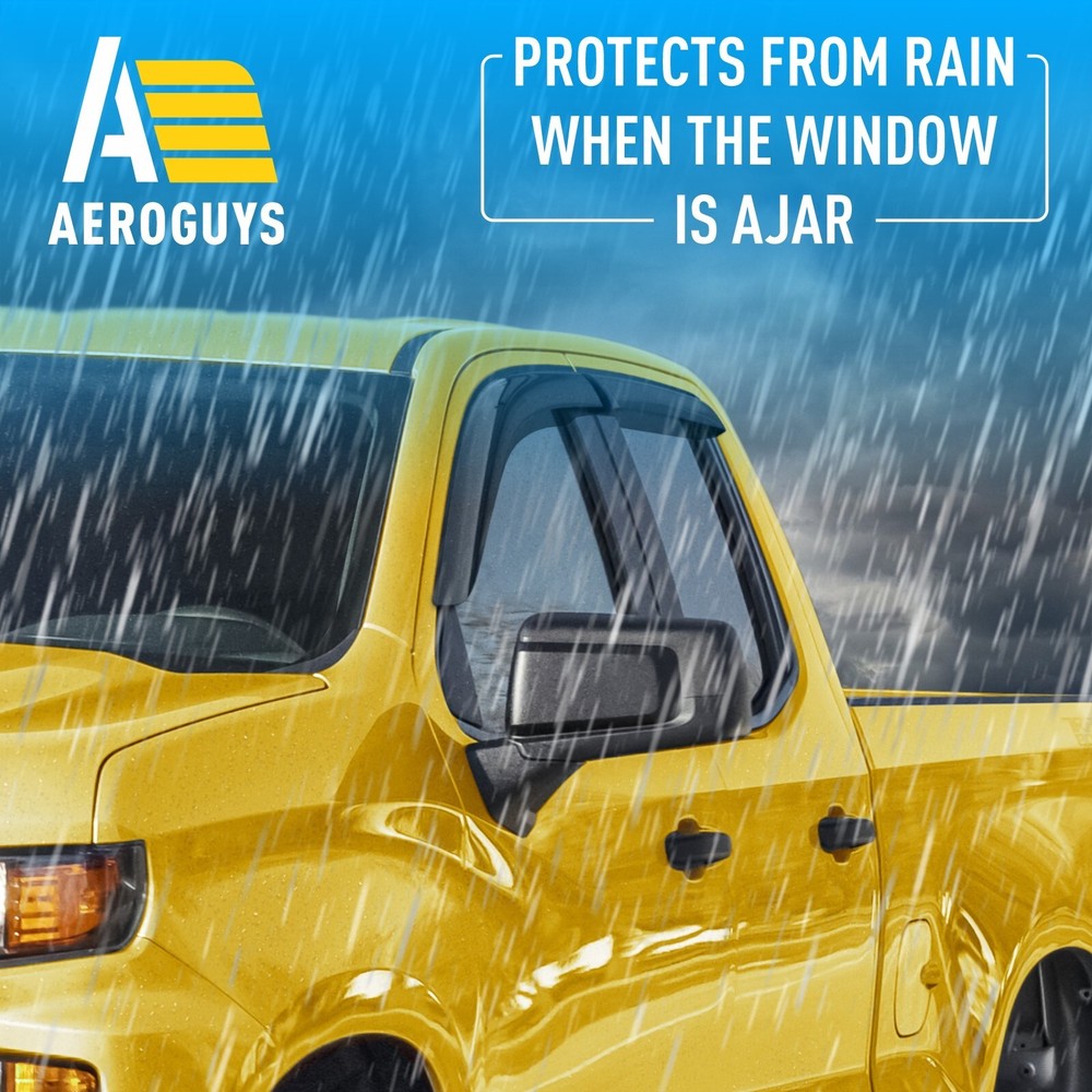 Sun Rain Visors Wind Rain Guards for 2019-2024 Chevy Silverado Double Cab