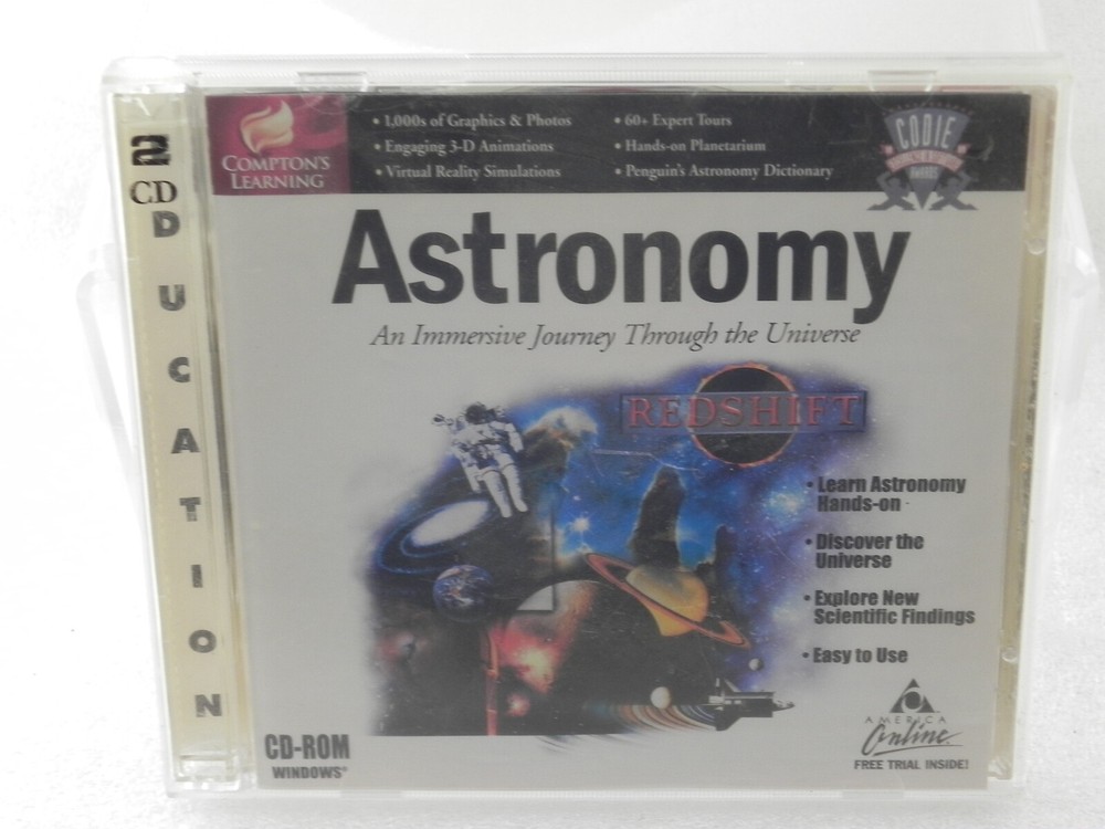Astronomy Windows Version 1.0 PC CD ROM-1999 Compton's Learning 2 disc