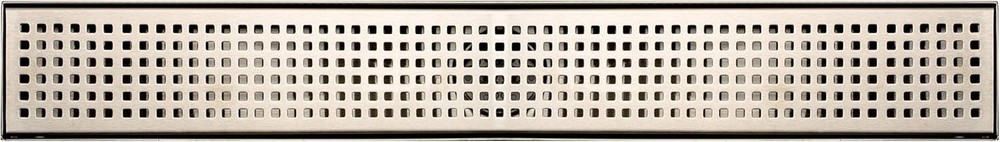 PF3001-CH 24” Square Pattern Bathroom Linear Drain, Designer Brushed Nickel