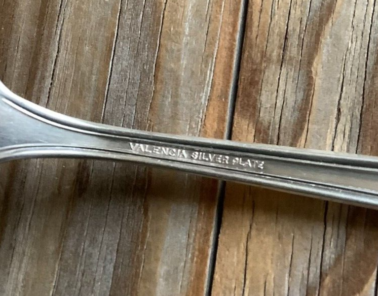 VALENCIA SILVER PLATE - (mid-cent) VALENCIA - COLD MEAT SERVING FORK - 8 5/8"