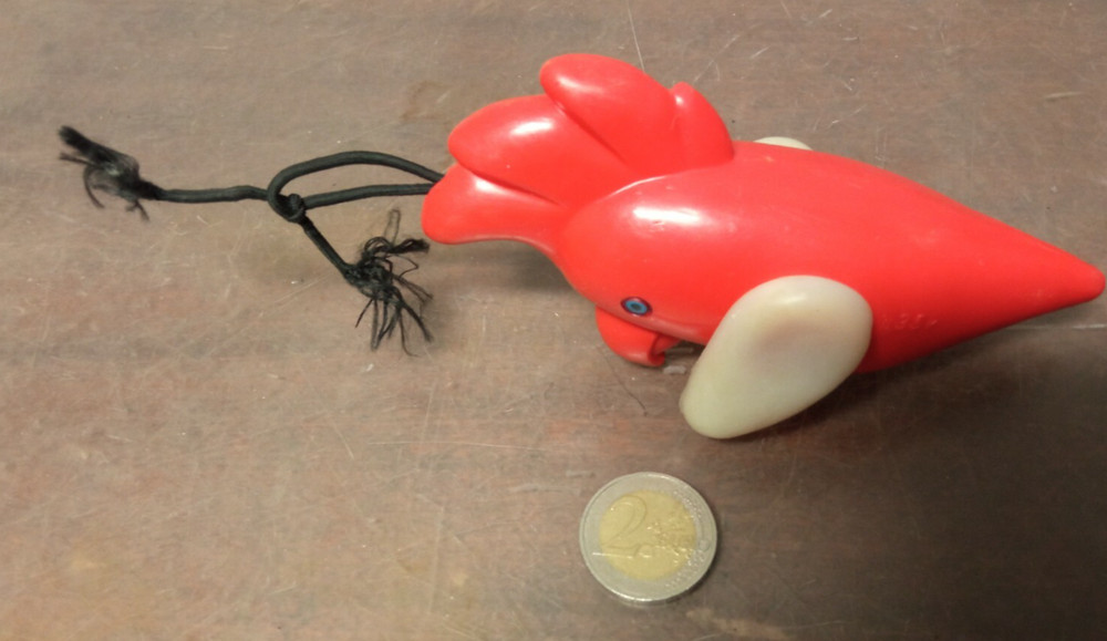 Vintage Soviet Original Toy Red Parrot USSR plastic