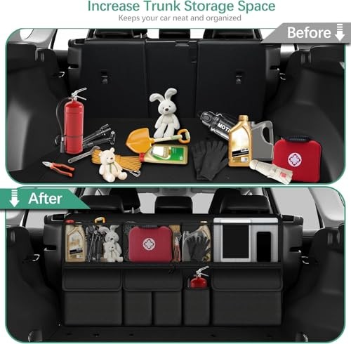Hanging Car Organizer Trunk Back Seat Trunk Organizer Foldable Cargo Storage