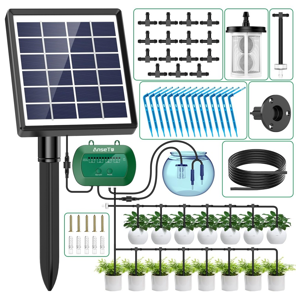 Solar Automatic Watering Kit for Garden, Automatic Drip Watering System with ...