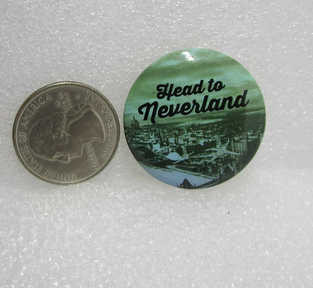 Head To Neverland Button Pin