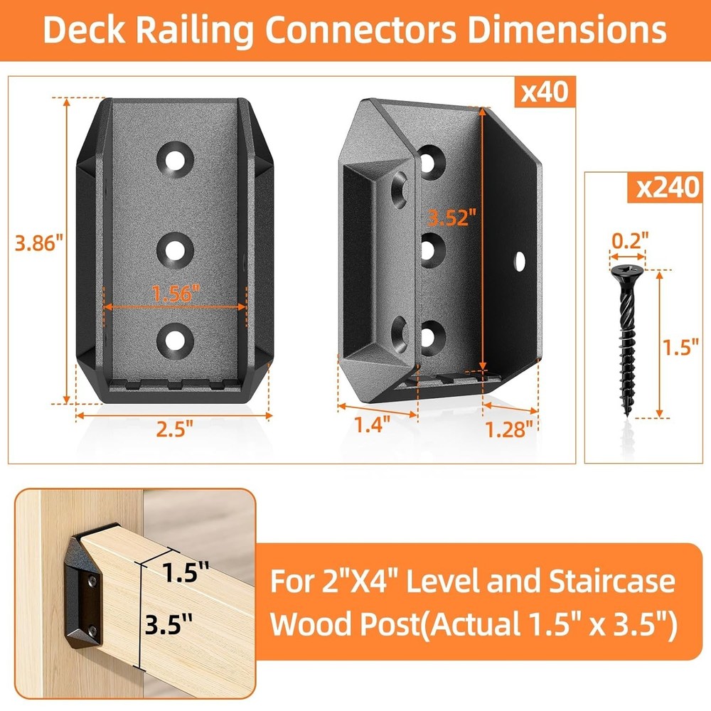 Rust-Resistant Deck Railing Connectors Bundle