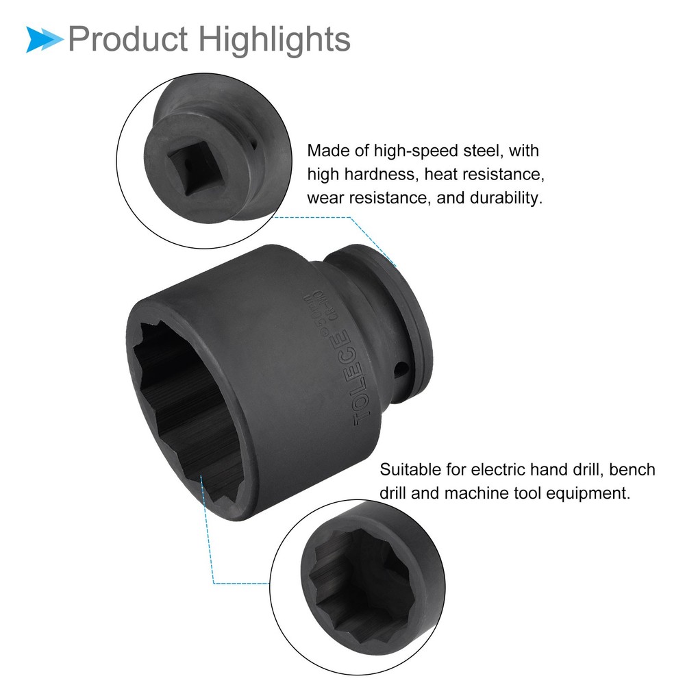 Impact Socket 3/4" Drive 50mm Socket 70mm 12 Point for DIY Hand Making