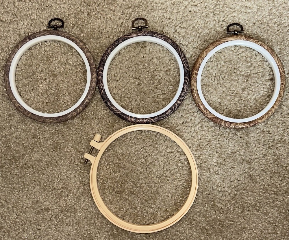 4 Embroidery Hoops w/Outer & Inner Ring.