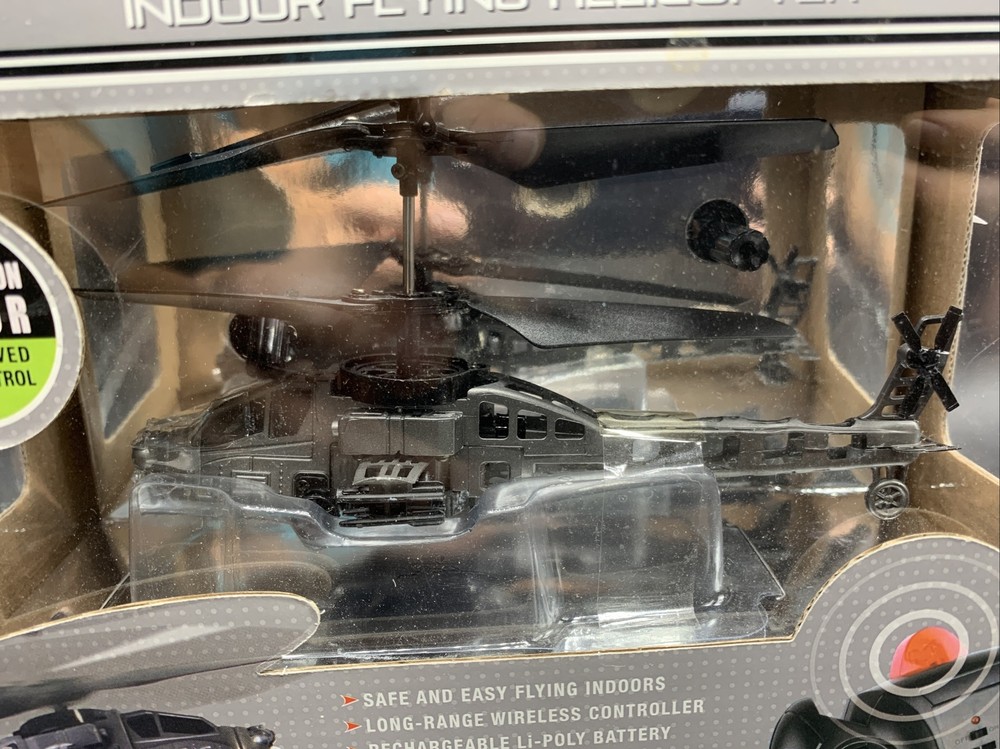 MINI APACHE Indoor Flying Helicopter NEW IN BOX Gray