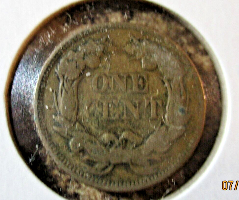 1858 FLYING EAGLE CENT WITH REVERSE DIE CLASH FINE PPO9
