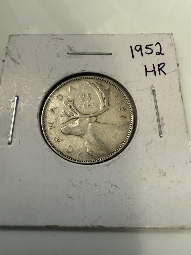 1952 Canada 25 Cents Coin Silver