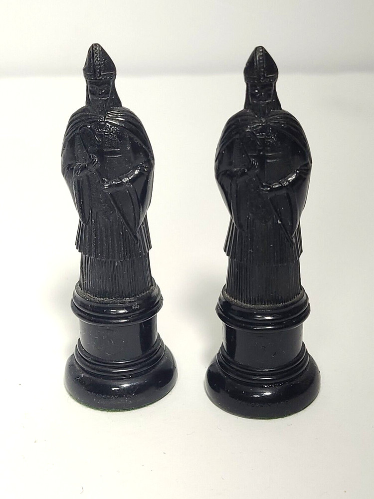 Kingsway Florentine Plastic Chess Piece Black Replacement Bishops
