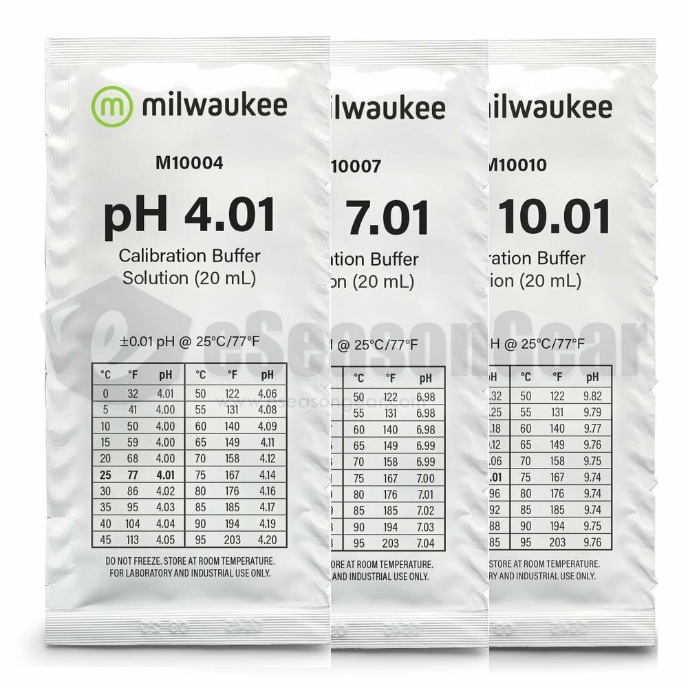 Milwaukee 3x20ml, pH4 pH7 pH10 Buffer Solution for pH Meter/Tester Calibration