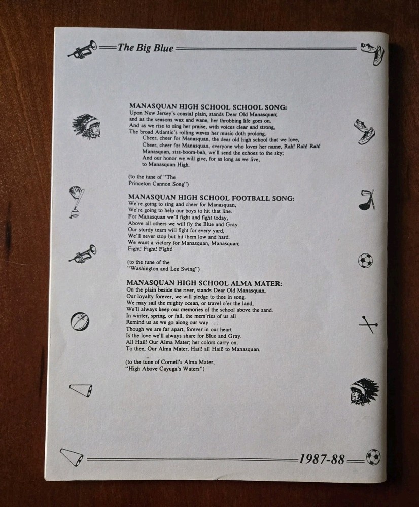 1987-1988 Manasquan, NJ HS Athletic Program