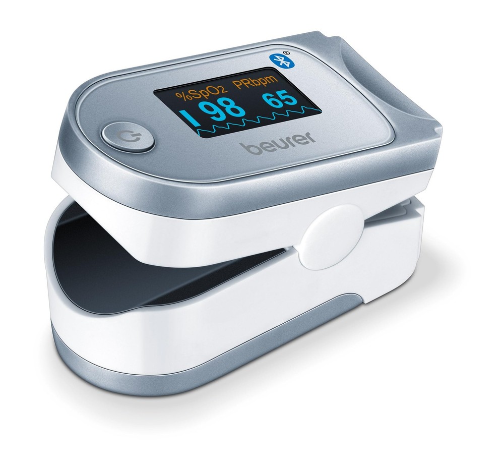 Beurer Bluetooth Digital fingertip Pulse Oximeter, PO60 - Bluetooth, silver