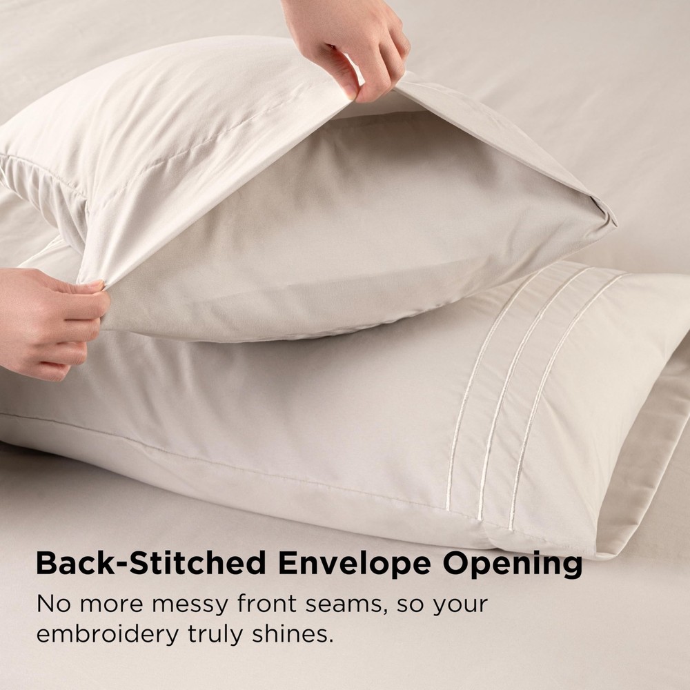 Baskbed Queen Size 4 Piece Sheet Set, Ultra-Soft Microfiber Queen, Beige