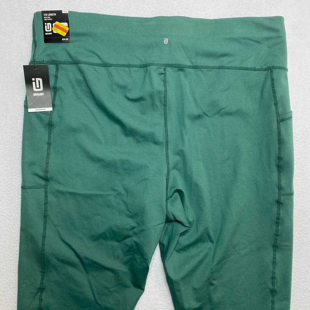 ID Ideology 7/8 Leggings Womens 3X Crushed Mint Compression Side Pocket