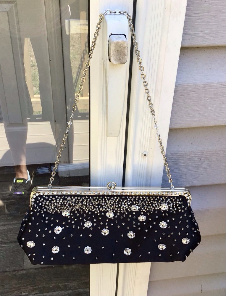 VTG Black Evening Clutch Purse By Inge Christopher