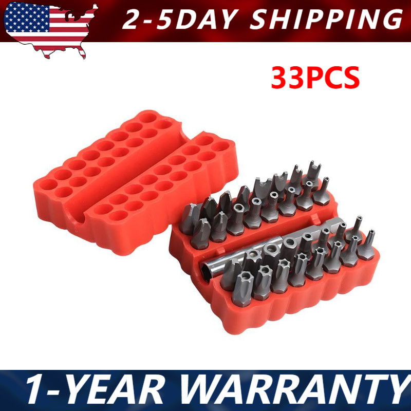 33PCS Torx Security Bit Set - Hex Star Spanner & Tri-Wing Tamper-Proof Tool US