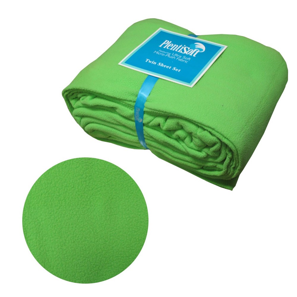 Plentisoft Green Ultra Soft Micro-plush Flannelette Single Sheet Set