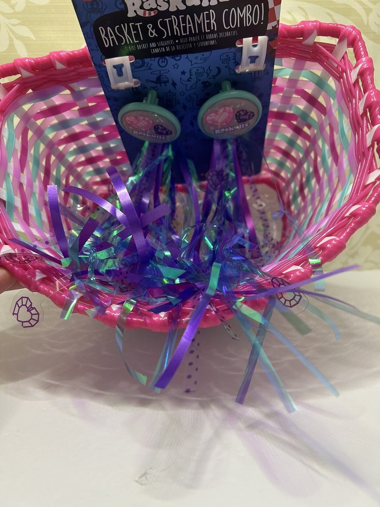 Raskullz Bicycle Basket & Streamer Combo