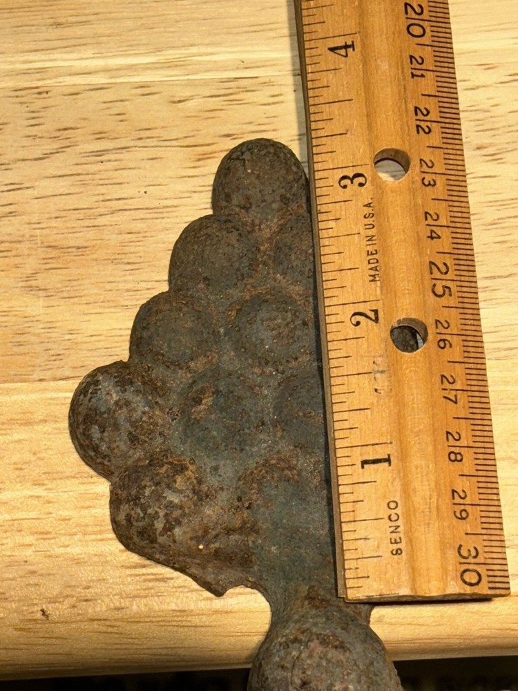 Antique Iron Grape Pattern Shutter Dog, Vineyard or Garden Spike