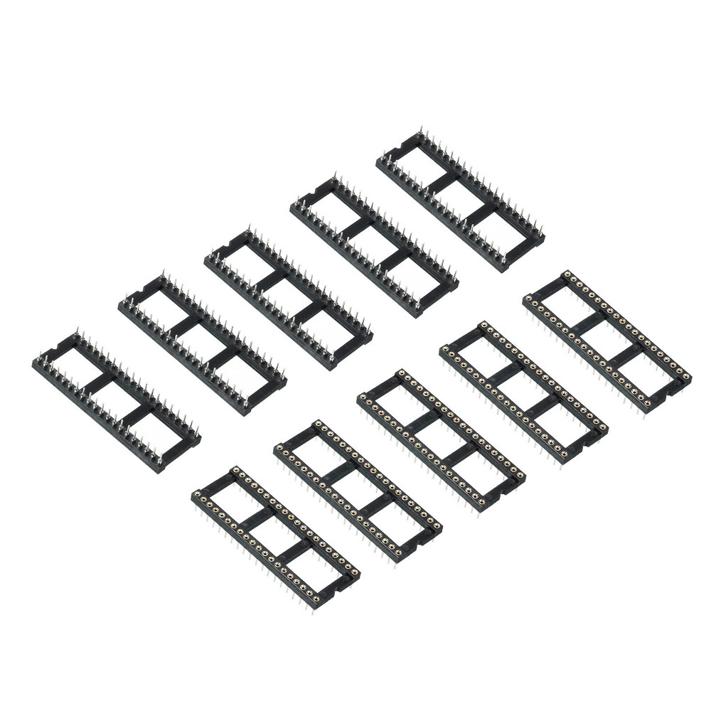 10 Pack DIP IC Chip Socket Adapter Round Pin 40P 2.54mm Pitch IC Socket